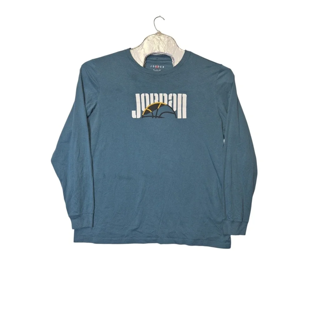 Nike‎ Air Jordan Sport DNA Logo T-shirt Men's Size 2XL Long Sleeve Green